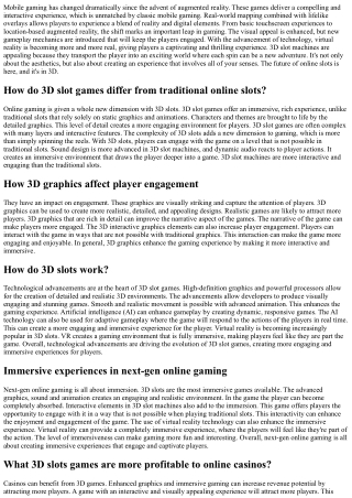 3D Slots Revolution, where virtual meets reality