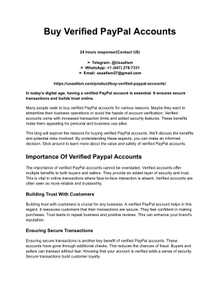 Buy Verified PayPal Accounts