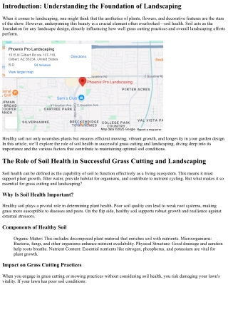The Role of Soil Health in Successful Grass Cutting and Landscaping