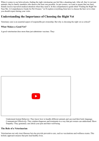 Finding the Right Vet Near Me: A Comprehensive Guide for Pet Owners