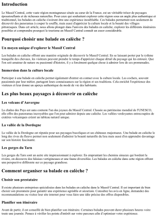 Balades en calèche pour découvrir les paysages du massif central