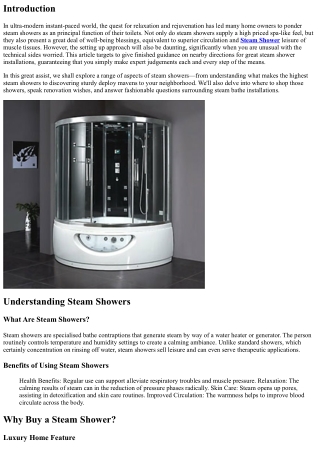 “Local Recommendations for Quality Steam Shower Installations”