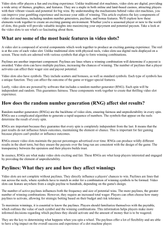 How to master video slots from the basics of spins up to bonuses