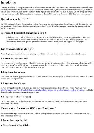 “Comment se former au SEO dans l’Aveyron ?”