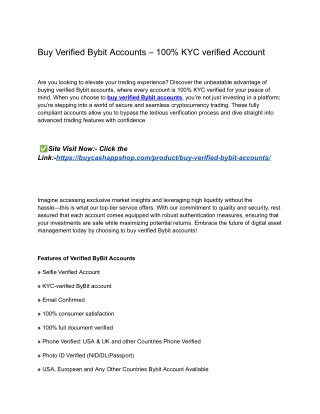 Tips for Successfully Buy Verified Bybit Accounts