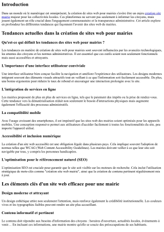 Tendances actuelles dans la création de sites web pour mairies