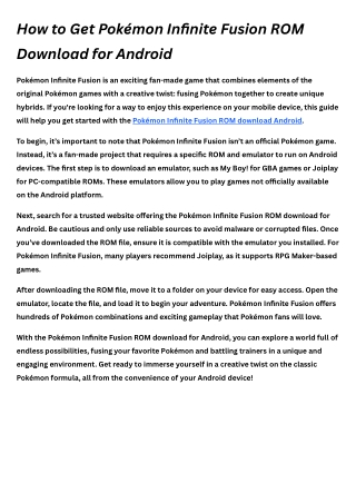 pokemon infinite fusion rom download android