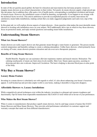 “Local Recommendations for Quality Steam Shower Installations”