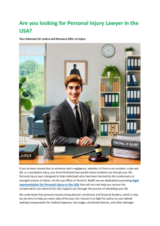 Are you looking for Personal Injury Lawyer in the USA
