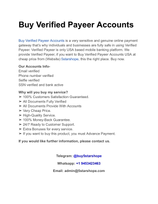 Buy Verified Payeer Accounts