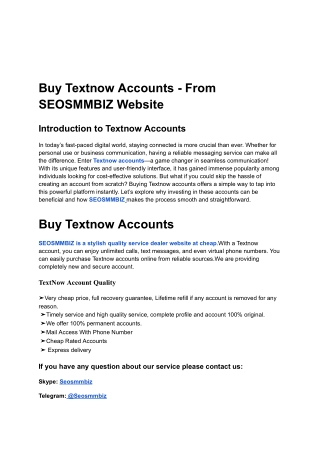 Key Features Of Buy Textnow Accounts