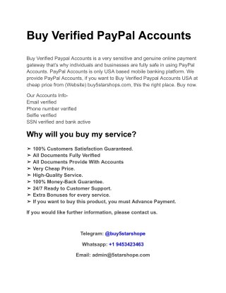 Buy Verified PayPal Accounts