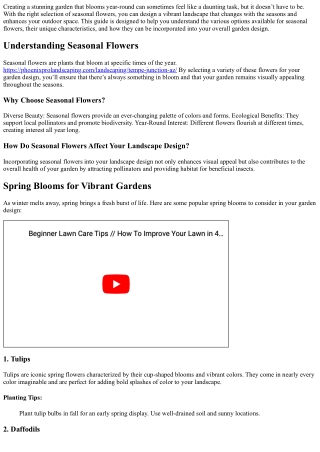 “Seasonal Flowers to Consider in Your Garden Design”