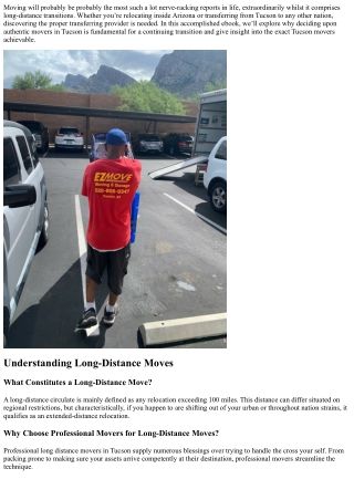 Long Distance Moves Made Easy: Top Tucson Movers for a Seamless Transition Acros