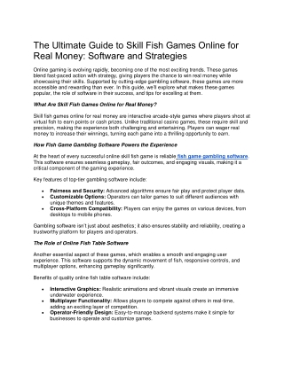 fish game gambling software