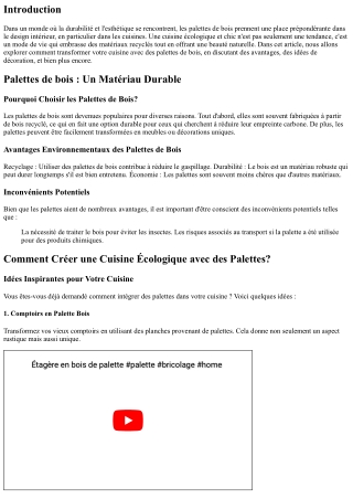 Palettes de bois : Recette d'une Cuisine Écologique et Chic!