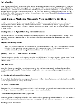Small Business Marketing Mistakes to Avoid and How to Fix Them