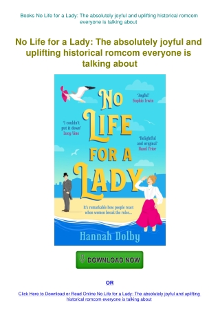 Books No Life for a Lady The absolutely joyful and uplifting historical romcom everyone is talking a