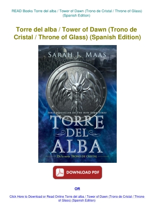 READ Books Torre del alba  Tower of Dawn (Trono de Cristal  Throne of Glass) (Spanish Edition)