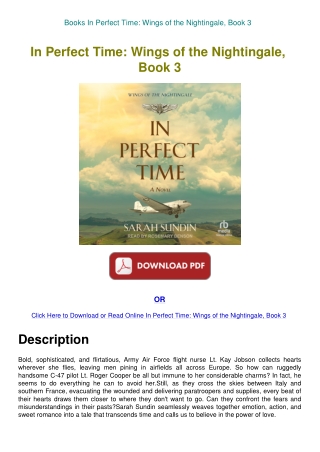 Books In Perfect Time Wings of the Nightingale  Book 3