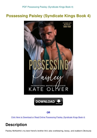 PDF Possessing Paisley (Syndicate Kings Book 4)