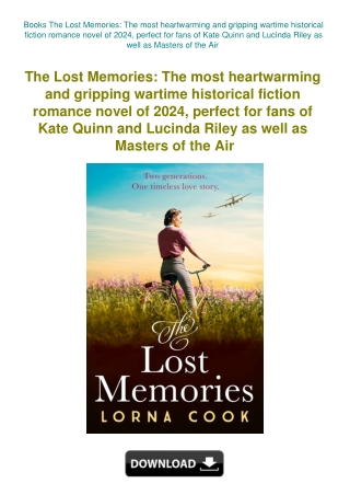 Books The Lost Memories The most heartwarming and gripping wartime historical fiction romance novel