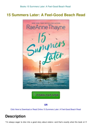 Books 15 Summers Later A Feel-Good Beach Read