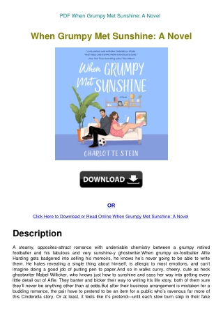 PDF When Grumpy Met Sunshine A Novel