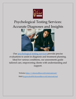 Psychological Testing Services: Accurate Diagnoses and Insights