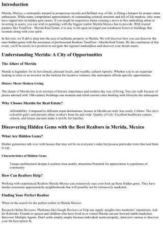 Discovering Hidden Gems with the Best Realtors in Merida, Mexico