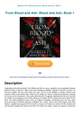eBooks From Blood and Ash Blood and Ash  Book 1