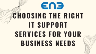 Choosing the Right IT Support Services for Your Business Needs
