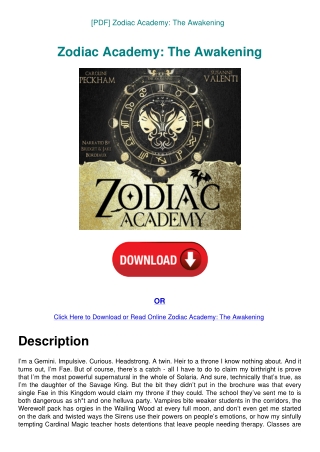 [PDF] Zodiac Academy The Awakening