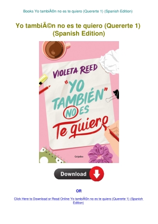 Books Yo tambiÃƒÂ©n no es te quiero (Quererte 1) (Spanish Edition)