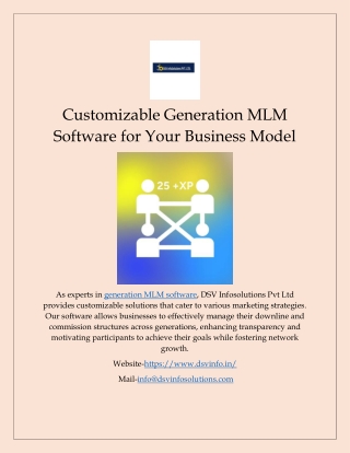 Customizable Generation MLM Software for Your Business Model