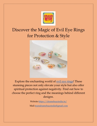 Discover the Magic of Evil Eye Rings for Protection