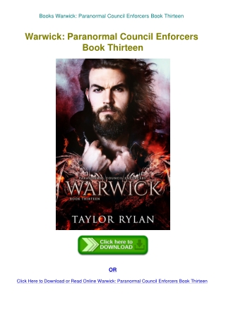 Books Warwick Paranormal Council Enforcers Book Thirteen