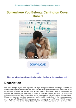 Books Somewhere You Belong Carrington Cove  Book 1
