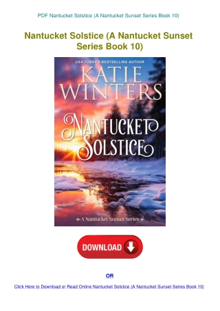 PDF Nantucket Solstice (A Nantucket Sunset Series Book 10)