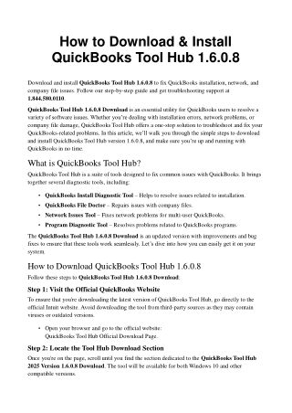 How to Download & Install QuickBooks Tool Hub 1.6.0.8