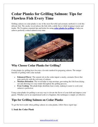 Cedar Planks for Grilling Salmon: Tips for Flawless Fish Every Time