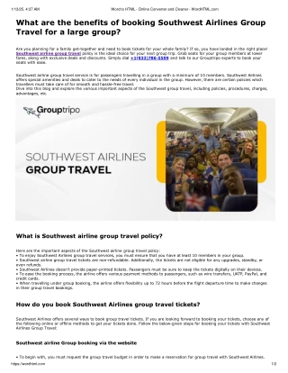 Southwest Airline Group Travel: Benefits and Best Practice