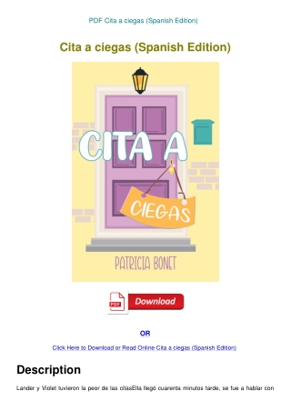 PDF Cita a ciegas (Spanish Edition)