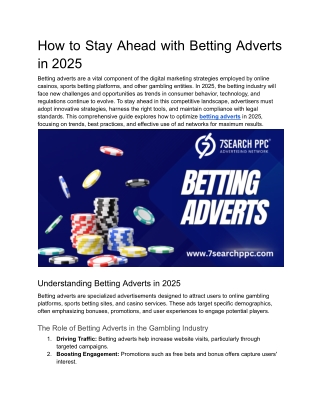 How to Stay Ahead with Betting Adverts in 2025