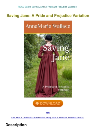 READ Books Saving Jane A Pride and Prejudice Variation