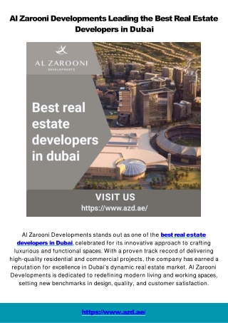 Best Real Estate Developers in Dubai Transforming Dubai Residential Projects into Luxury Living