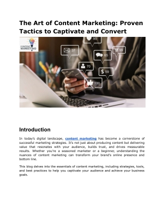 The Art of Content Marketing_ Proven Tactics to Captivate and Convert