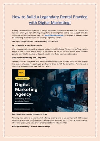 How to Build a Legendary Dental Practice with Digital Marketing