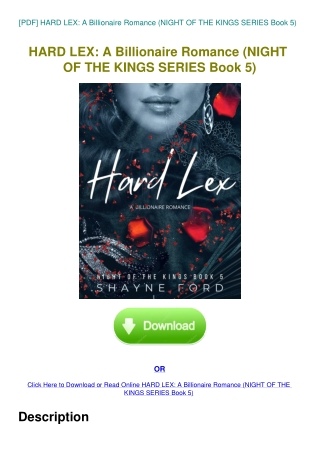 [PDF] HARD LEX A Billionaire Romance (NIGHT OF THE KINGS SERIES Book 5)