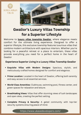 Gwalior’s  Luxury Villas Township for a Superior Lifestyle